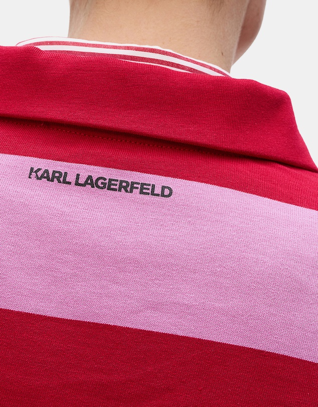 Karl Lagerfeld - Ikon Patch Stripe Short Sleeve Polo Shirt
