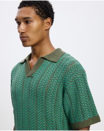 Scotch & Soda - Open Structured Knitted V-Neck Polo