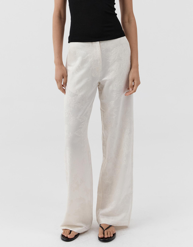 St. Agni - Silk Wool Jacquard Minimal Pants