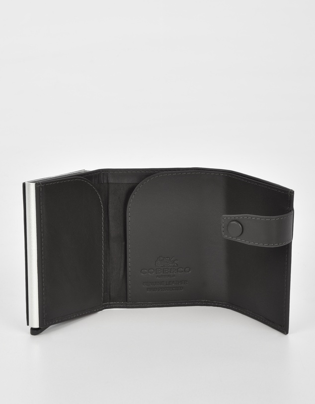 Cobb & Co - Healy Metal Chamber RFID Safe Leather Card Wallet