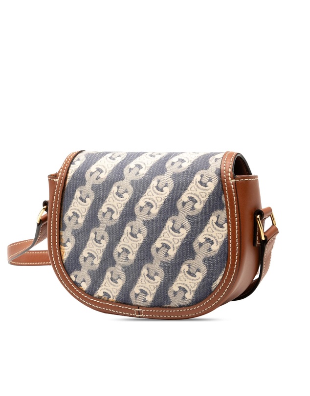 Pre-Loved by Azura Reborn - Pre-Loved Small Maillon Triomphe Jacquard and Calfskin Crecy Crossbody