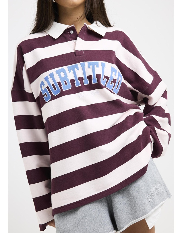 Subtitled - Portland Striped Polo Sweat Shirt