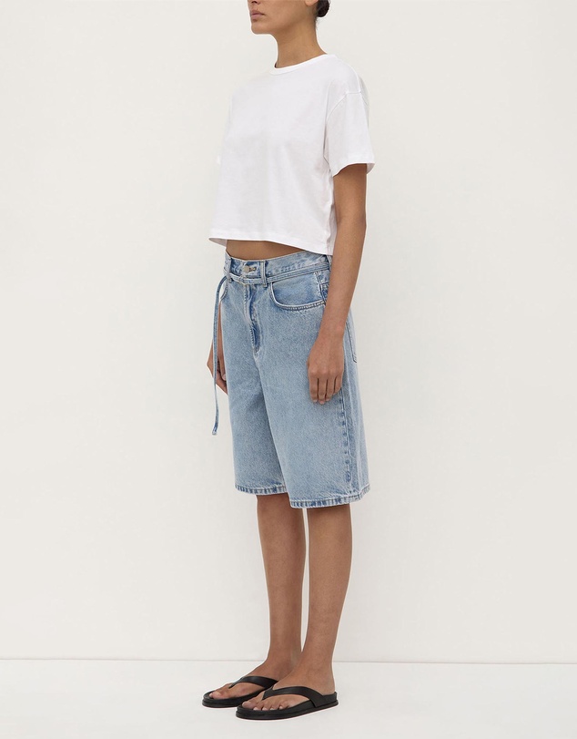 Assembly Label - Loose Fit Long Denim Shorts