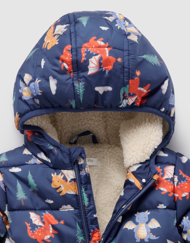 Purebaby - Shearling Lined Puffer Jacket -Kids-Babies