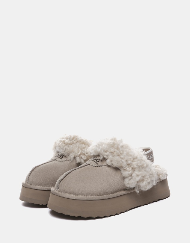 EVERAU - Australian Shepherd Ugg Waffle Curly Platform Cow Suede Upper House Shoes
