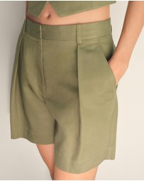 M.N.G - Max Linen-Blend Bermuda Shorts