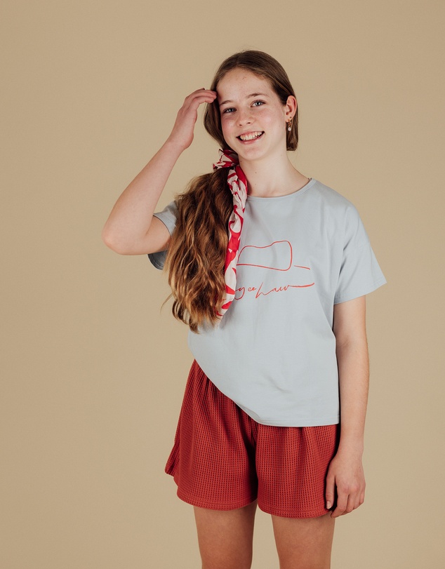 Olive & The Captain - Rust Waffle Wide Shorts