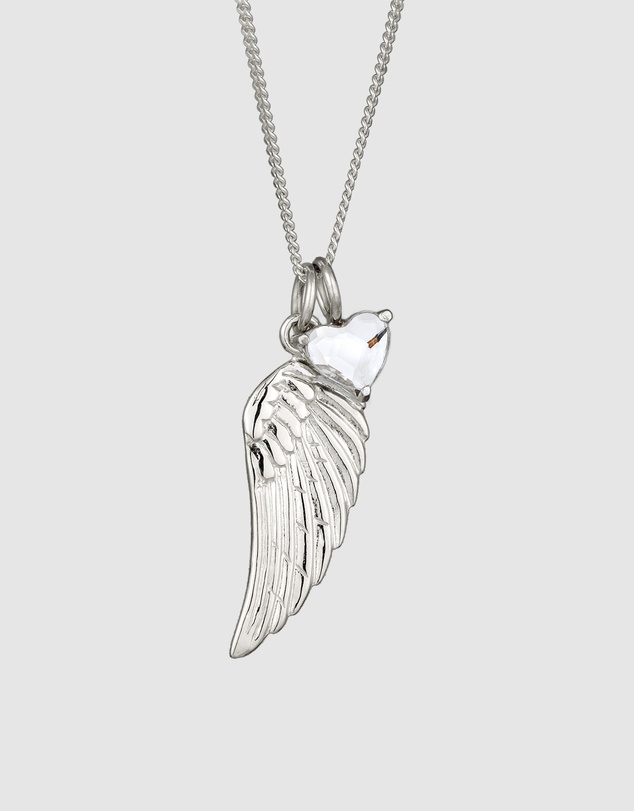 Elli Jewelry - Necklace Crystal Feather 925 Sterling Silver