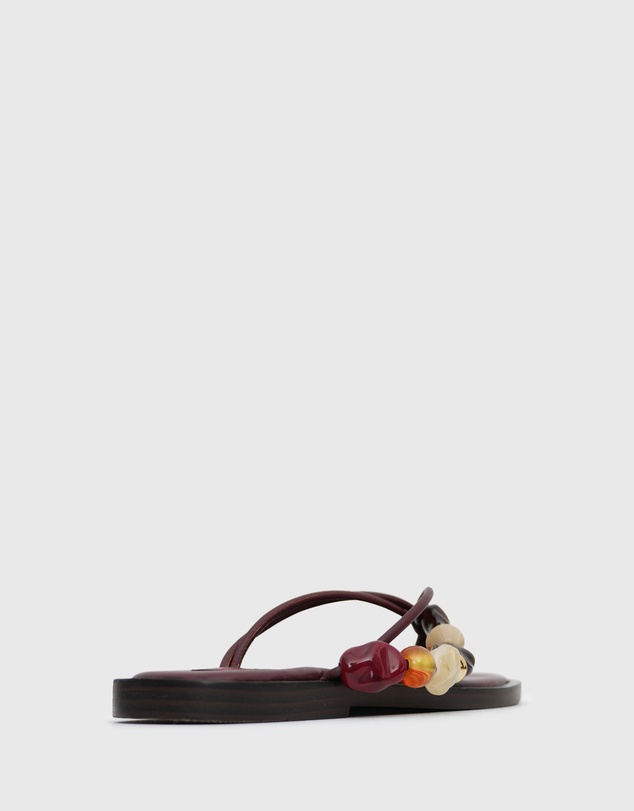 Betts - Saltwater Leather Multi Beaded Thong Sandals