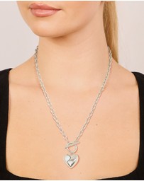 Lovisa - Waterproof Stainless Steel Chunky Heart T & O Necklace