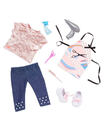 Our Generation - Deluxe Hair Stylist Outfit W Velvet Top and Acc