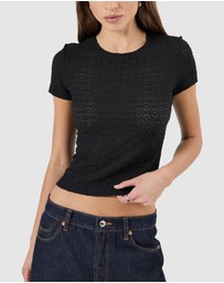 Rolla's - Daisy Lace Tee - Black