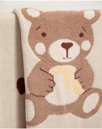 Living Textiles - Fluffly Jacquard Blanket - Cuddly Bear