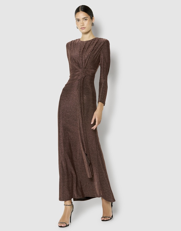 Montique - Zoe Metallic Knit Gown