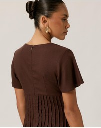 Tussah - Maysen Linen Blend Pintuck Midi Dress