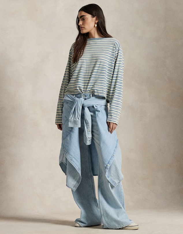 Polo Ralph Lauren - Striped Jersey Cropped Long-Sleeve Tee