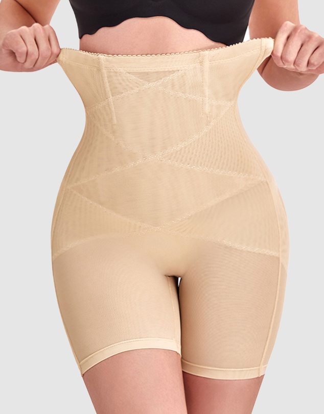 B Free Intimate Apparel - High Waist Power Mesh Tummy Control Shorts