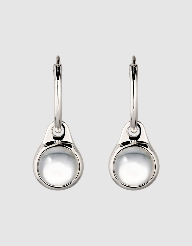 Elli Jewelry - Rock Crystal Huggie Hoop Earrings in 925 Silver