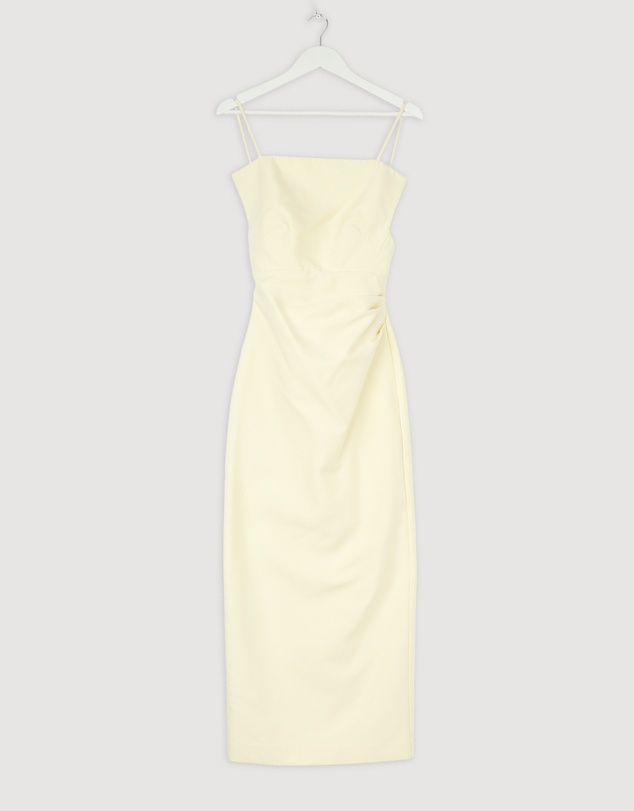 Revibe - Repaired Shona Joy Otis Draped High Neck Midi Dress - AU 6