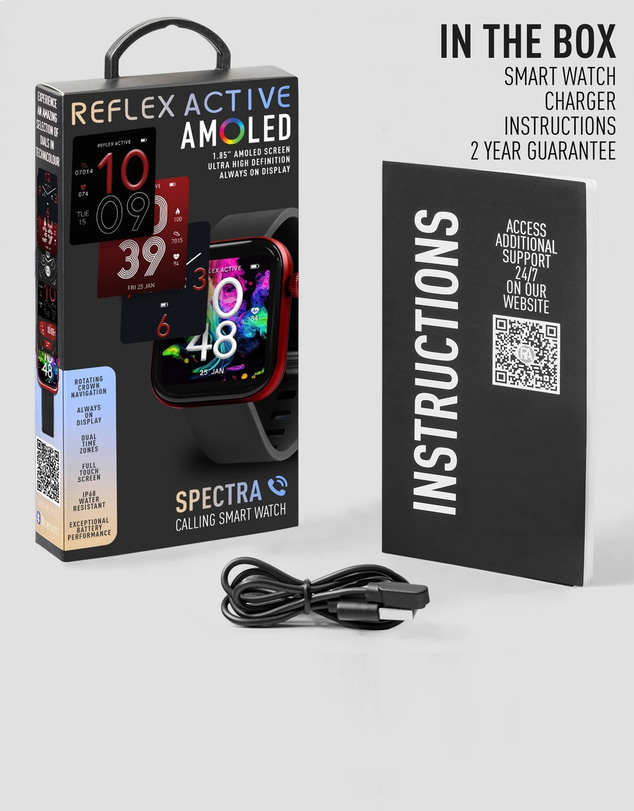 Reflex Active - Reflex Active SERIES Spectra AMOLED Smart Watch Black Red