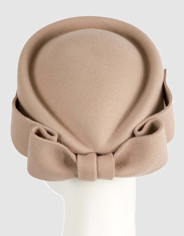Max Alexander - Felt Beige Pillbox Hat