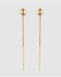 Elli Jewelry - Sunburst Drop Earrings in Gold-Plated 925 Sterling Silver
