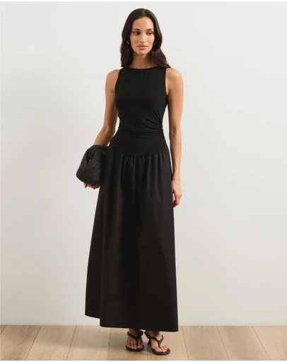Atmos&Here - Adia Contrast Tank Bodice Midi Dress