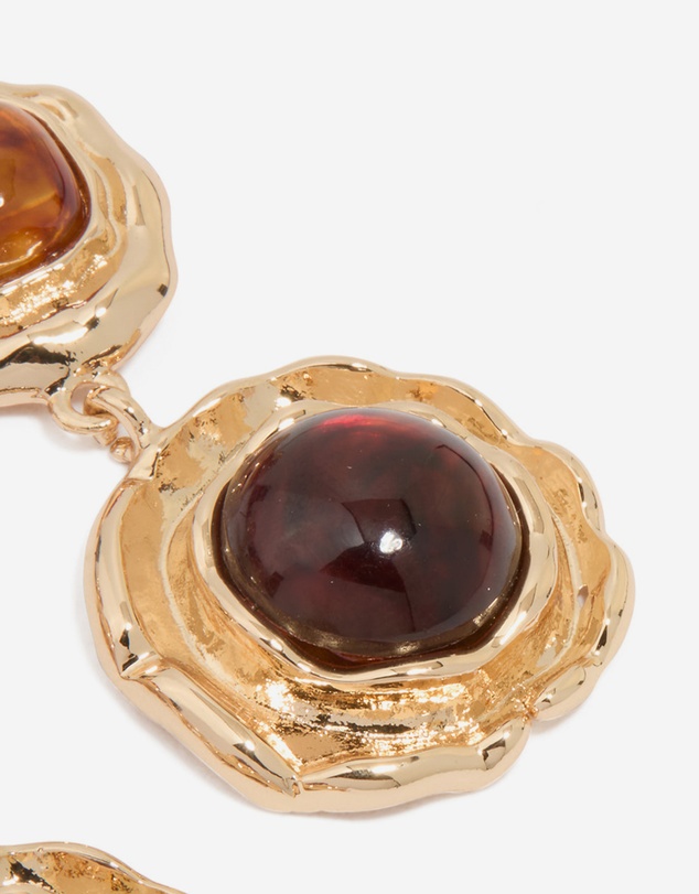 Lovisa - Gold Stone Trio Molten Drop Earrings