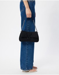 Emporio Armani - Logo Embossed Half Flap Shoulder Bag