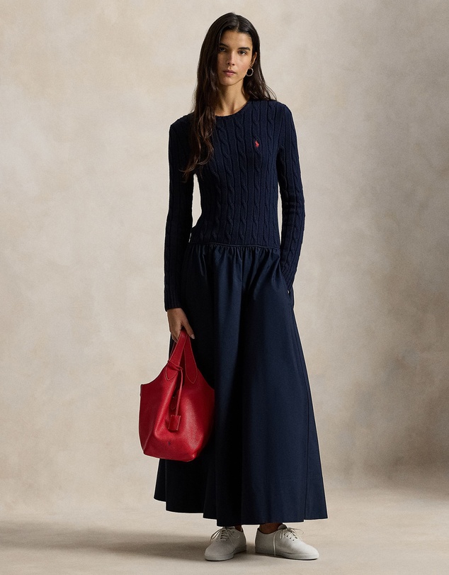 Polo Ralph Lauren - Cable-Knit Bodice Cotton Dress