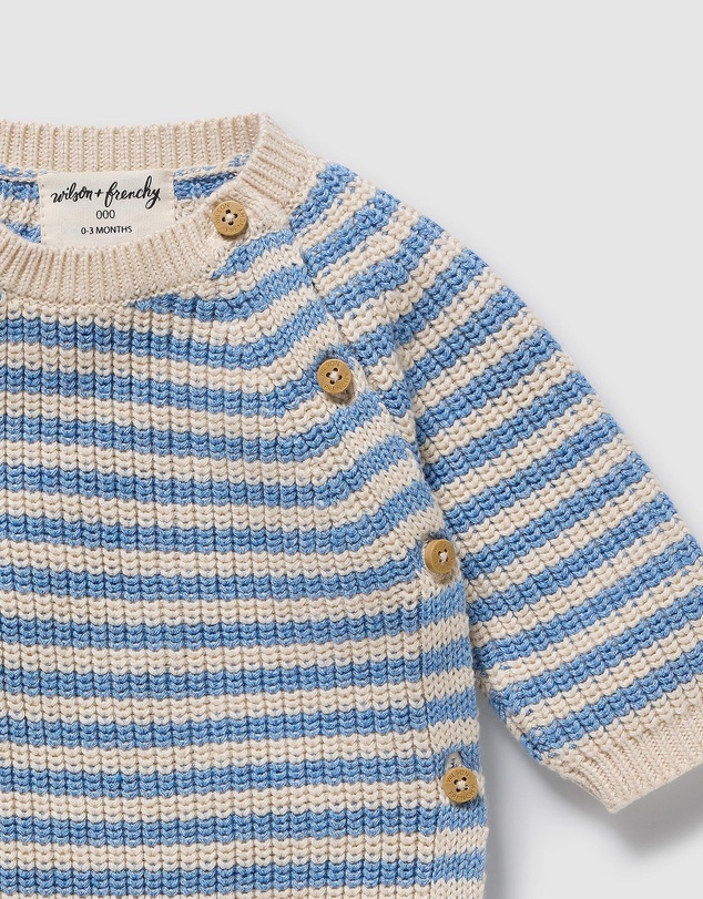 Wilson & Frenchy - Organic Knitted Stripe Kimono Cardigan - Babies