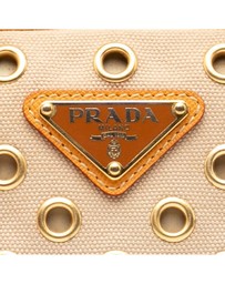 Pre-Loved by Azura Reborn - Pre-Loved Small Saffiano Trimmed Canvas Grommet Bauletto Bag