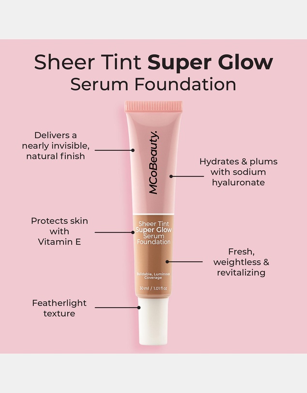 MCoBeauty - Sheer Tint Super Glow Serum Foundation - 3-4 (Light Medium)