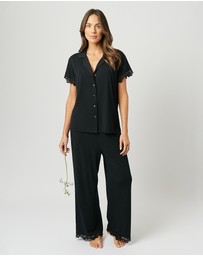 UNE PIECE - Lace Trim Modal Full Length Pyjama Set