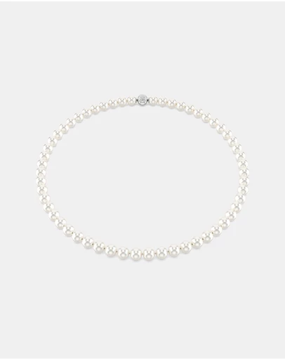 Swarovski - Matrix Necklace, Crystal Pearl, White, Rhodium Plated