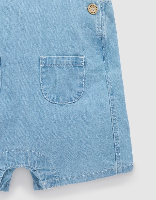 Purebaby - Denim Overall Set -Kids-Babies