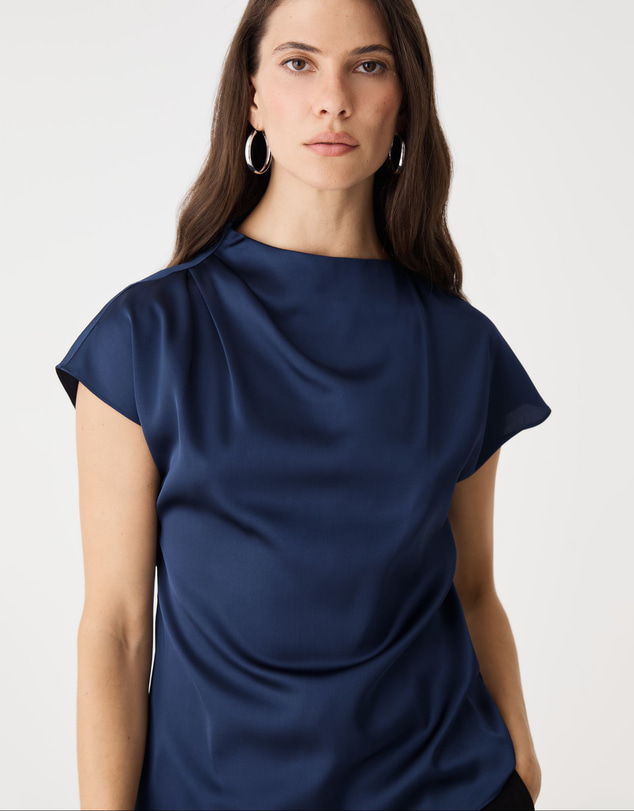 Forcast - Zafina Pleated Draped Top
