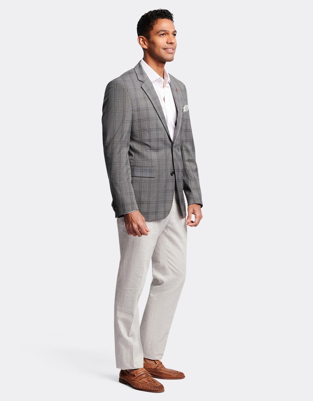 Brooksfield - Textured Check Stretch Blazer