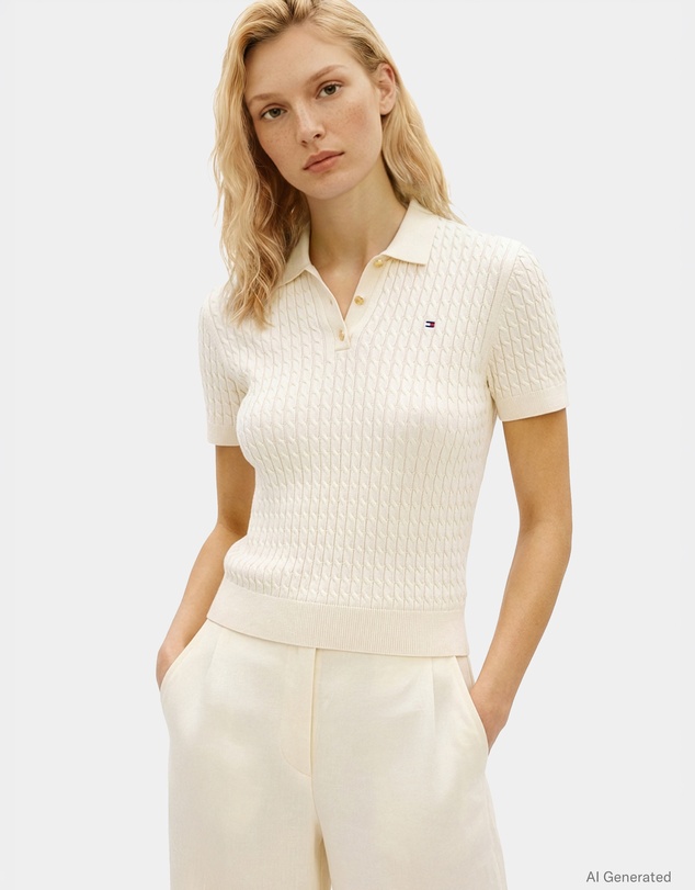 Tommy Hilfiger - Cable Knit Polo SS Jumper