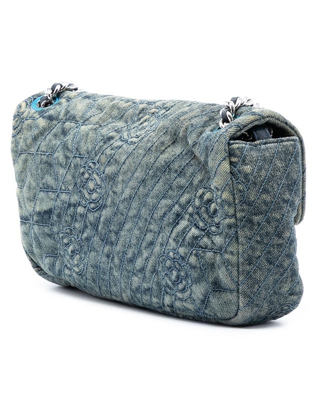 Pre-Loved by Azura Reborn - Pre-Loved Medium Embroidered Denim Camellia Flap