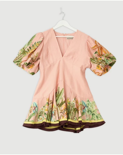 Revibe - Repaired Alemais Papaya Mini Dress - AU 16