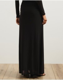 Atmos&Here - Valentia Belted Mesh Maxi Skirt