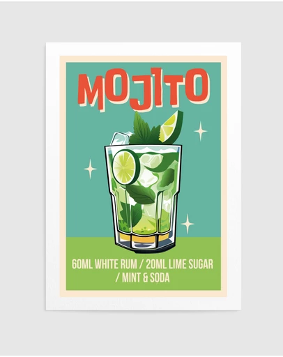 Olive et Oriel - Mojito Cocktail by Wallchart Art Studio Art Print