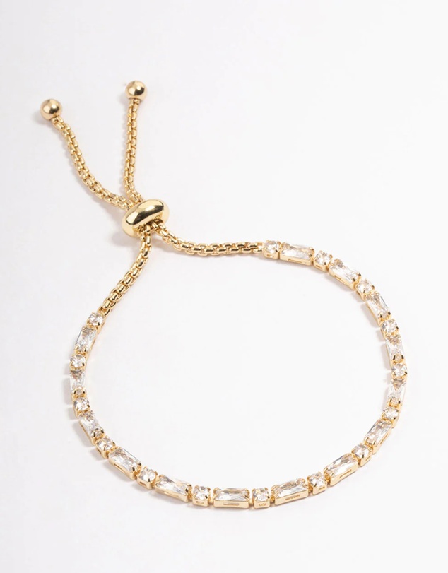 Lovisa - Gold Plated Baguette Stone Toggle Tennis Bracelet
