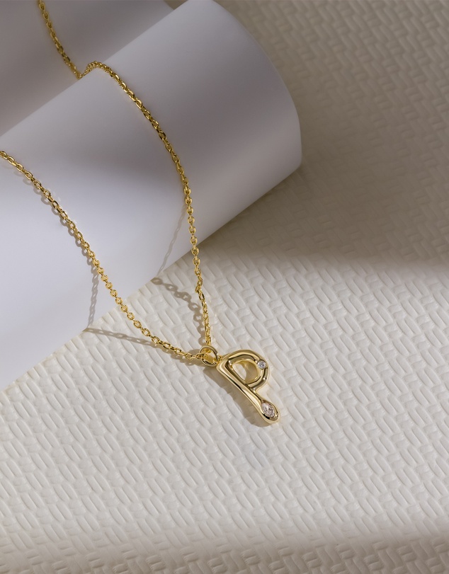 Wanderlust + Co - Alphabet Bubble Pendant Necklace - Letter P