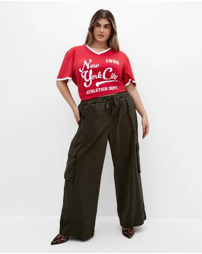 City Chic - Plus sizeGame On Tee - red