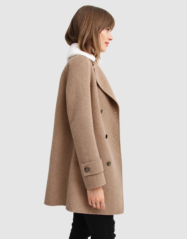 Belle & Bloom - Liberty Sherpa Collar Wool Blend Coat
