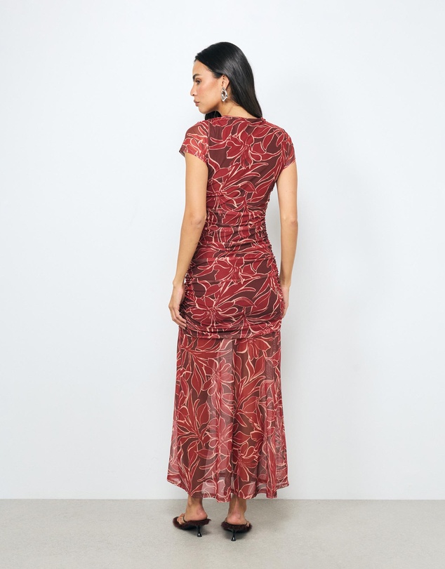 AERE - Polina Mesh Midi Dress