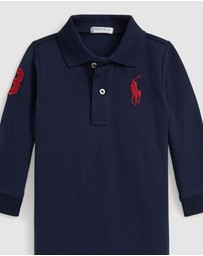 Polo Ralph Lauren - Big Pony Cotton Mesh Polo Coverall - Babies