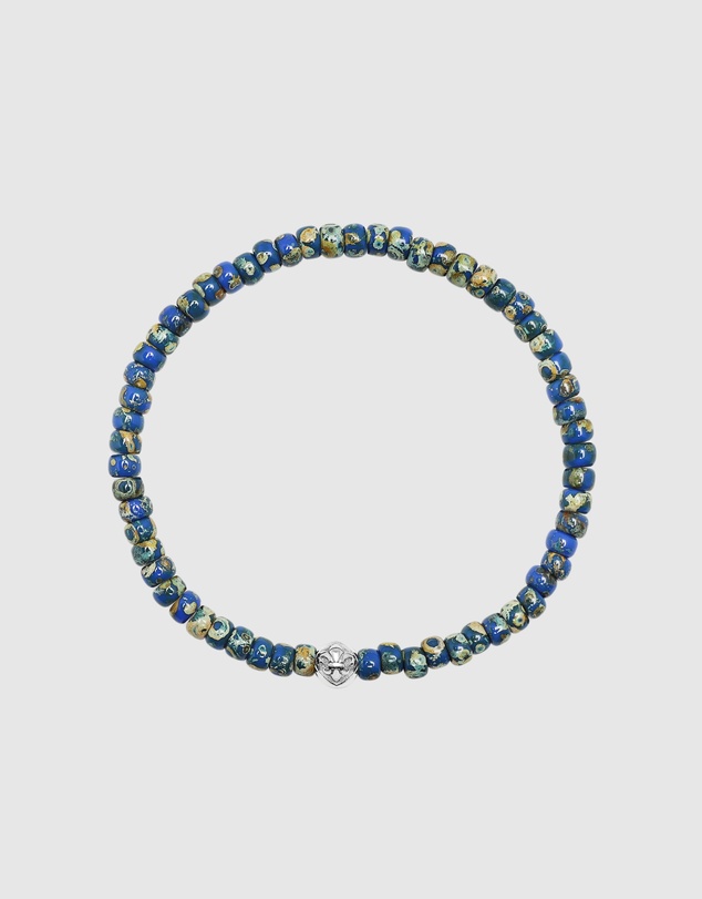 Nialaya Jewellery - Wristband with Blue Lapis Japanese Miyuki Beads